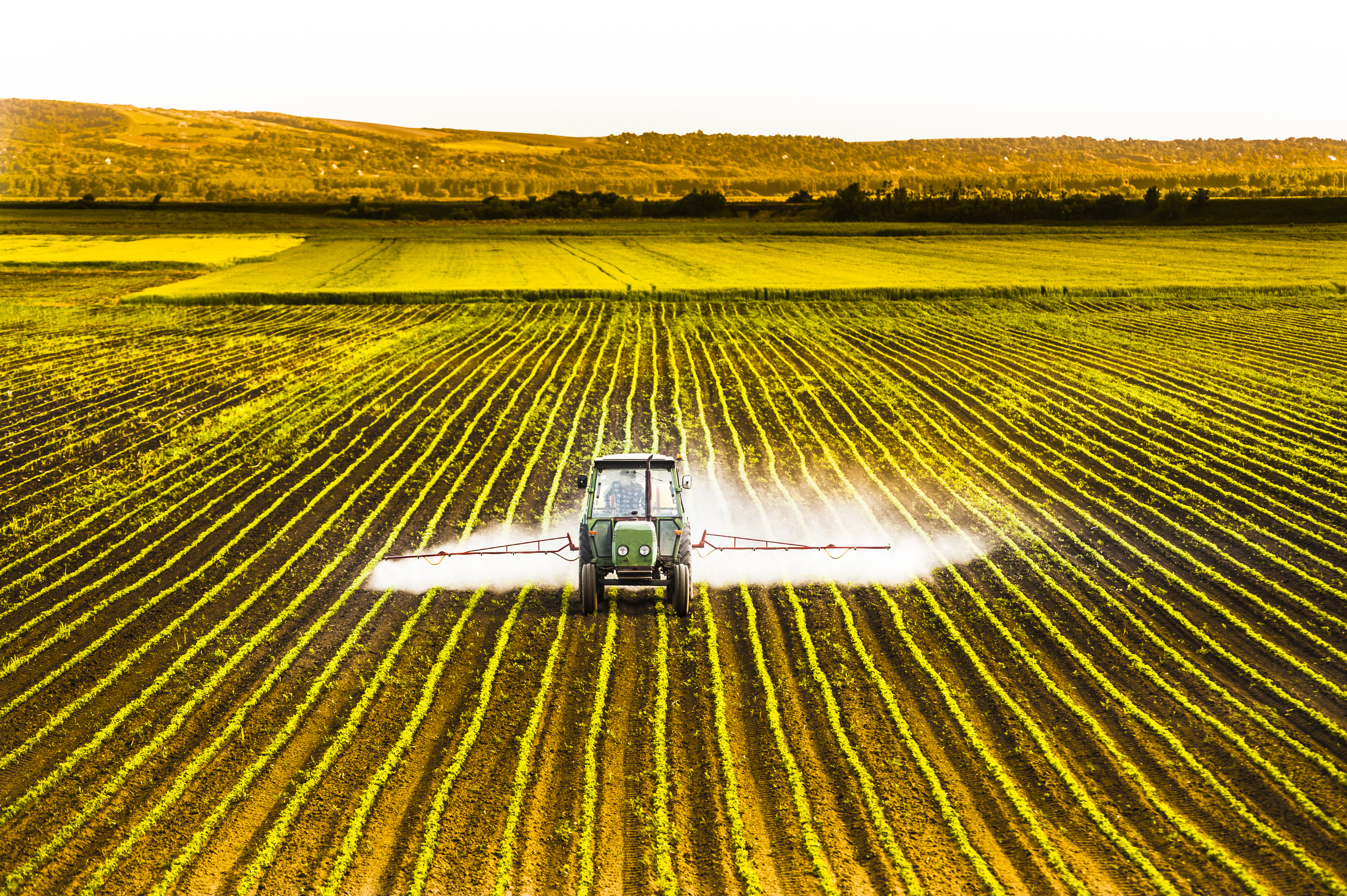 Обработка полей пестицидами. Удобрение полей. Посев поля. Сельское хозяйство. Поле сельское хозяйство.